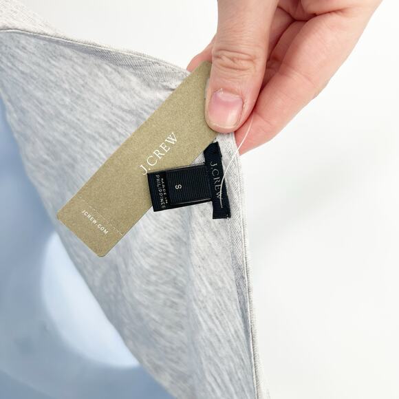 NWT J.Crew Womens Tie Front Crewneck Long Sleeve Tee Top Size S Heathered Gray - Picture 6 of 8